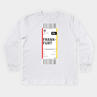 Frankfurt boarding pass Kids Long Sleeve T-Shirt